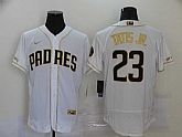 Padres 23 Fernando Tatis Jr. White Gold Nike Flexbase Jersey,baseball caps,new era cap wholesale,wholesale hats